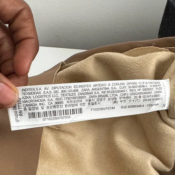 ZARA faux leather Tan Women's skinny Pants size M - Picture 13 of 14